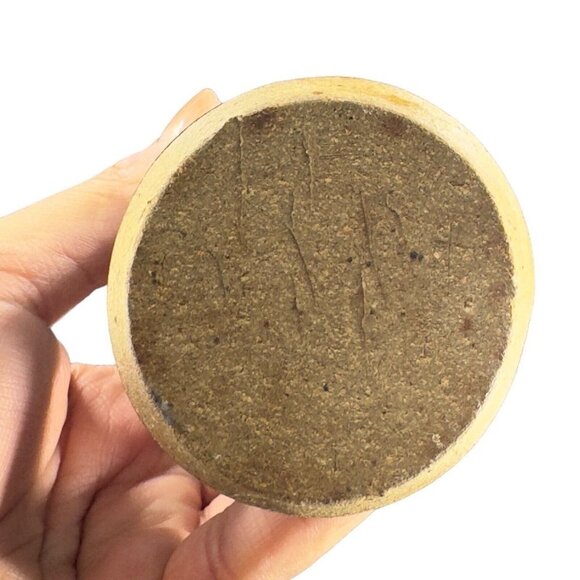 Hand Made Primitive Style Pottery Bottle Vase Artist Signed Drip Glaze Brutalist - Picture 7 of 16